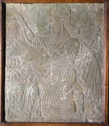 Losa de piedra que representa al Rey Asurbanipal I (668-626 a.C.)